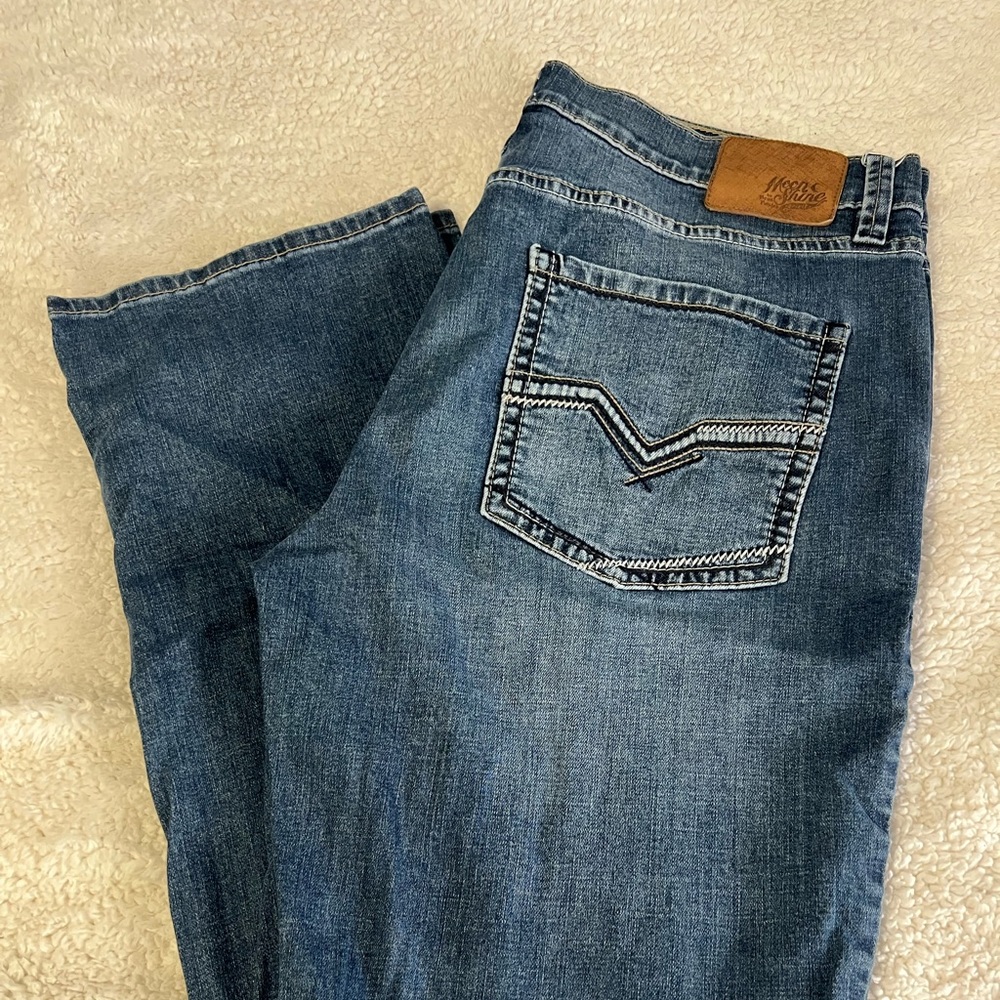 Moonshine Spirit Men's slim straight Blue Jeans size 38x34